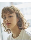 小顔 ワンサイドショート ブランジュ ハイライト ダブルバング