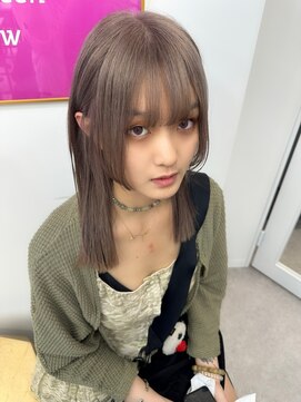 ペレ 渋谷(PELE) kya128斜めバング/グレージュカラー/デザインカラー/渋谷/渋谷駅