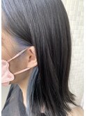 インナーカラー/イヤリングカラー/ブルーグレーアッシュブリーチ