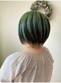 アクセントカラーショートボブ