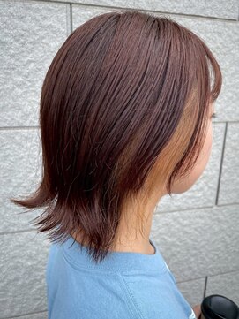 セットアップ 倉敷美和店(SET-UP) インナーカラーベージュ/切りっぱなしボブ/ピンクブラウン/艶髪