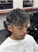 スパイラルパーマ ホワイトメッシュ