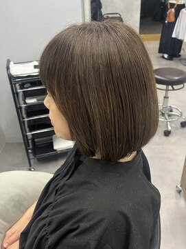 クラン 岡本(Chlan) ナチュラルワンカールボブ×秋カラー　カーキベージュ