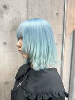 エゴ 池袋(EGO) ペールブルー水色ウルフカット