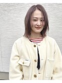 グレージュカラー/ボブ/マロンベージュ/くすみベージュ/柏