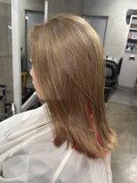 デコボコ アート(凸凹 art)&nbsp;ミルクティーベージュ/インナーカラーレッド