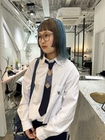 オムズポカ 栄矢場町店(OM's poka)&nbsp;ブラックカラー/デザインカラー/切りっぱなしボブ