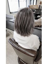 サロンアンドスパ ピュア 坂戸店(salon＆spaPURE)&nbsp;脱・白髪染めハイライト×透明感切りっぱなしボブ