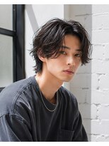 MEN's Baguz MEN'Sカット/ MEN'Sパーマ/ MEN'Sカラー 韓国ミディアムレイヤー×シャドウウェーブ×センターパート