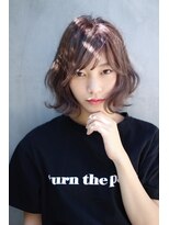 クーエフー(coo et fuu)&nbsp;デジタルパーマの外はねボブ♪藤沢　大人可愛いパープルアッシュ