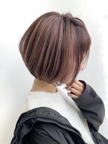 トルネード(TORNADO)&nbsp;大人ショートボブ×ピンクベージュハイライトカラー K04-15