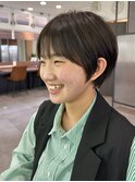 大人ラフウェーブ外ハネボブダークブラウンスウィングショート