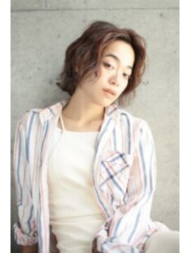 アンド(AND) ボブパーマ 前髪なし テラコッタ 代官山 中目黒 恵比寿