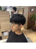 刈り上げVマッシュ前下がりメンズヘアツーブロック