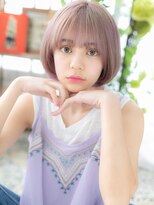 カバーヘア ブリス 上尾西口店(COVER HAIR bliss)&nbsp;大人ガーリーハイトーンカラー耳かけ小顔ボブh3上尾10代20代30代