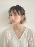 デザインカラー×ラフ巻きボブ