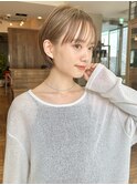 大人耳掛けショート斜めバングショートボブ30代40代50代表参道