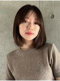タッセルボブ　ワイドバング　イメチェン　美髪　外ハネボブ