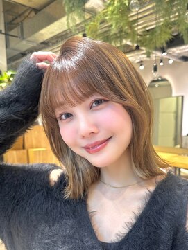 ミンクスオーバー(MINX OVER) 【ボブ】結べるボブ/くびれヘア/アプリコットオレンジ/美髪