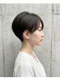 大人ショート　ツーブロック　暗髪