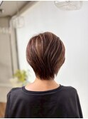 ショート/ハイライト/白髪ぼかし/大人スタイル/美シルエット