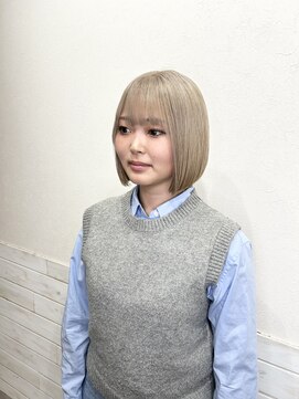 ヘアアンドメイク ルシア 奈良店(hair & make Lucia) ミルクティーベージュ×ボブ