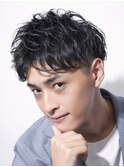 ダークアッシュ/カルマパーマ/アッシュブラック<理容室>[横浜駅]