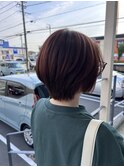 ピンクブラウン/ショートヘア/ブリーチなしカラー/10代/20代