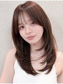 シースルーバングハッシュカットツーウェイバングミルク