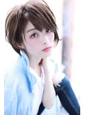 ベージュ小顔ショートボブスタイル【Cirrus by Cloud zero】
