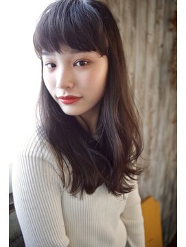 アール 西新井店(ar) ナチュラル大人巻き×黒髪20代30代40代×厚め前髪カット西新井