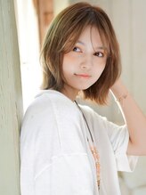 アグ ヘアー ポタラ 佐沼江合店(Agu hair potara) 《Agu hair》長めバング×大人カジュアルワンカールロブ