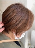 ショートボブ　くびれヘア　アッシュブラウン＠田代5/3