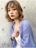 【打越】ミディアム×ボブ×ベージュ