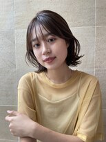 ボブレイヤー・ベージュ・顔周りカット・銀座日比谷20代30代