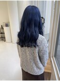 ハイトーンブリーチネイビーブルー美肌カラーミディアム髪質改善