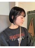 暗髪　×  ミニボブ
