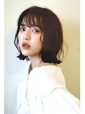豊洲/髪質改善/ぱっつん前髪×シルキーベージュのぶつ切りボブa