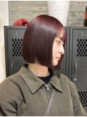 レッドブラウンブリーチなしカラーダブルカラーボルドーカラー