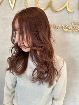 ミュウ(Miiiu) 20代30代40代◎大人可愛い小顔無造作カールアッシュピンク