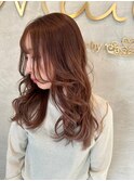 20代30代40代◎大人可愛い小顔無造作カールアッシュピンク