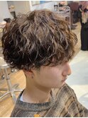 メンズマッシュパーマニュアンスパーマスパイラルパーマ刈り上げ