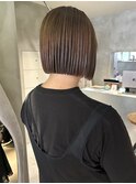 大人可愛いショートボブブリーチなし夏カラーショコラブラウン