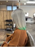 ホワイトシルバー×裾グリーン