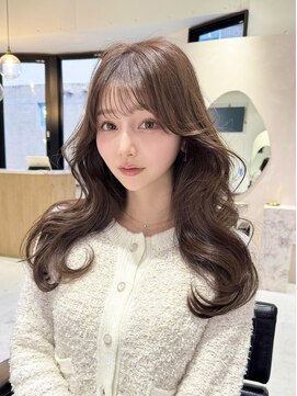 ルル(loulou) ブリーチなしミルクティーベージュ　前髪顔まわりレイヤーカット