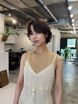 ヒュージ 表参道(huge) レイヤーボブショート/ニュアンスパーマ/グレージュ/20代30代