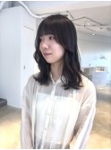 就活カラーダークブラウン暗髪カラー