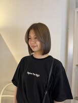 アム(amu)&nbsp;ボブヘア/ボブカット/ブリーチカラー/ミルクティーベージュ