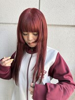 ヘアーデザイン シュシュ(hair design Chou Chou by Yone)&nbsp;顔周り姫カット/ワインレッドカラー