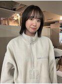 韓国風レイヤーボブ×透明感地毛風オリーブカラー